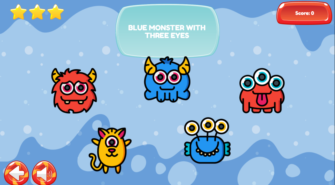 Pick the Correct Monster - Online Math Game for Kindergarten