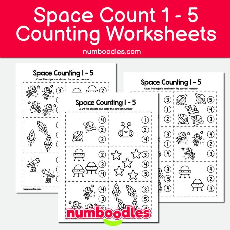 How Many 6 – 10? Space Themed Count and Color Worksheets – Numboodles