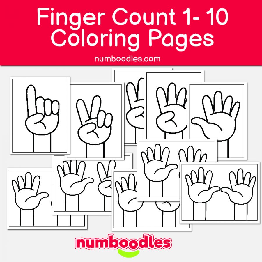 Finger Count 1 - 10 Coloring Pages